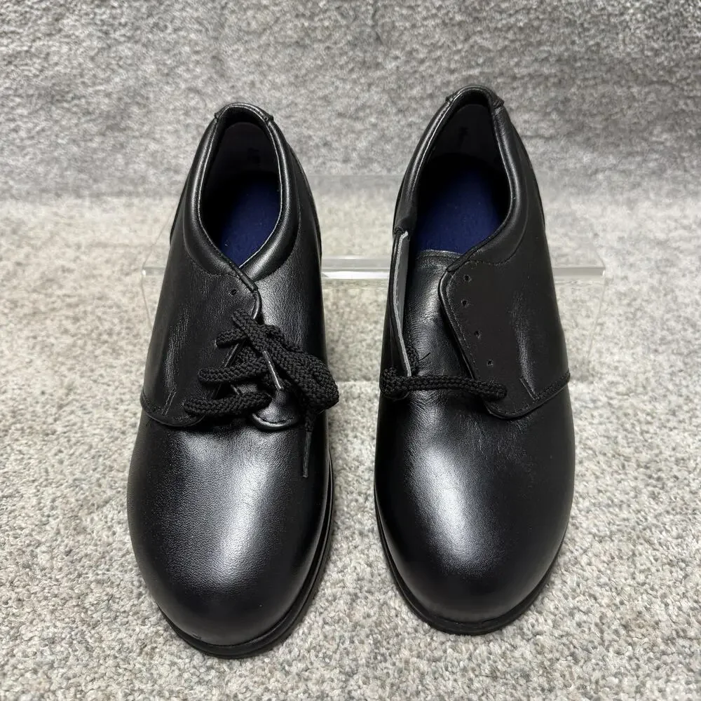 P.W. Minor Simplicity 11053 Shoes Mens 7 D Black Leather Derby Dress Cushioned